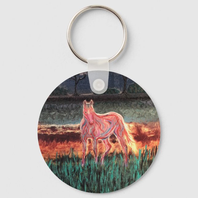 Spirit Dream Horse, Painted Key Ring (Front)