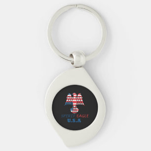 Spirit eagle USA flag Key Ring