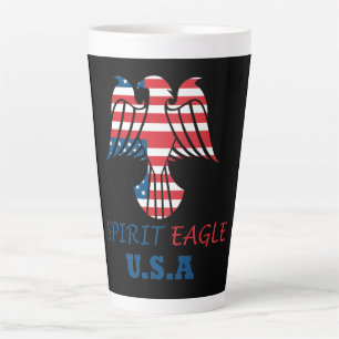 Spirit eagle USA flag Latte Mug