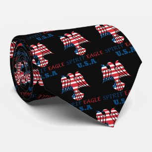 Spirit eagle USA flag Tie