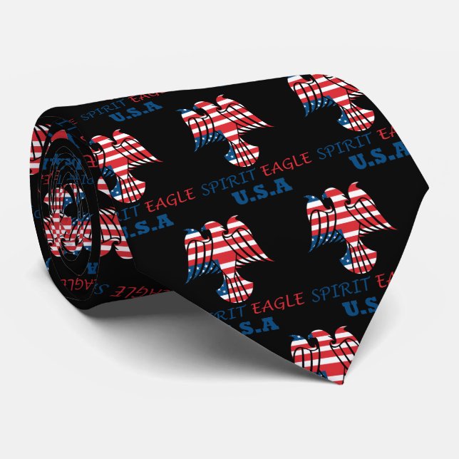Spirit eagle USA flag Tie (Rolled)