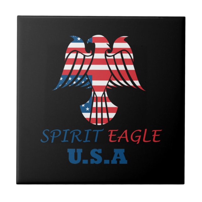 Spirit eagle USA flag Tile (Front)