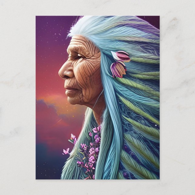 Spirit Elder Native American Fantasy Digital Art   Postcard (Front)