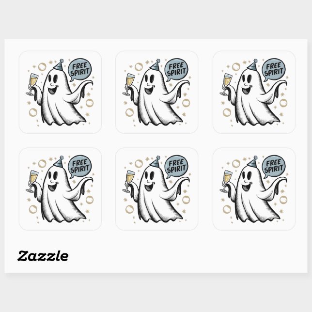 Spirit Ghost Square Sticker Set (Sheet)