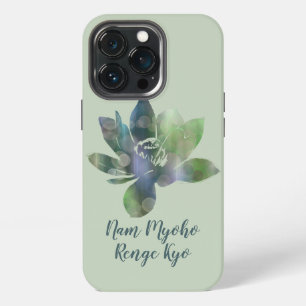 Spirit Green Circle Lotus Flower Nam Myoho Renge iPhone 13 Pro Case