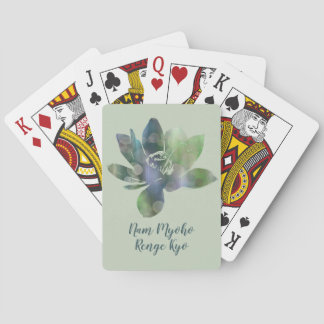 Spirit Green Circle Lotus Flower Nam Myoho Renge Playing Cards