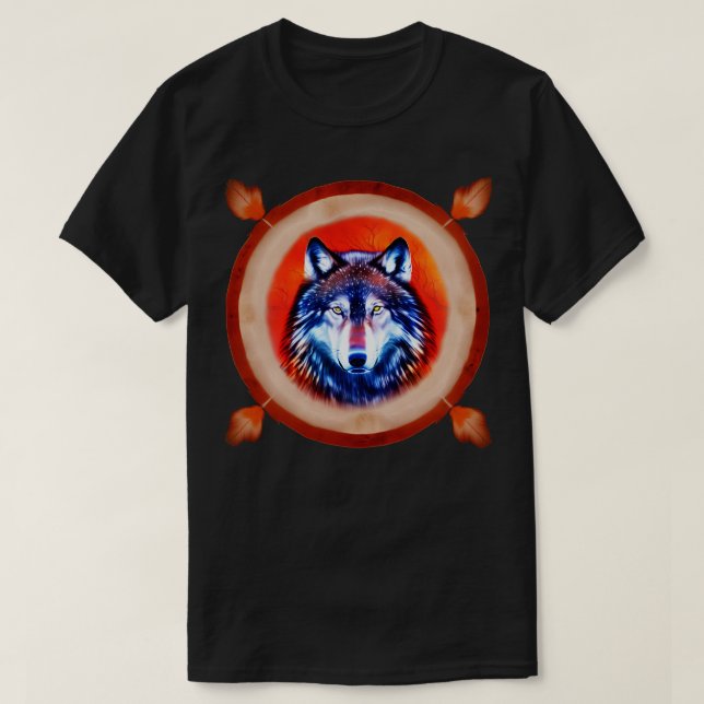 Spirit Guide Wolf In A Shield 3 T-Shirt (Design Front)