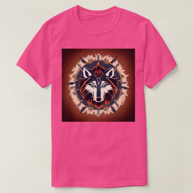 Spirit Guide Wolf In A Shield T-Shirt (Design Front)