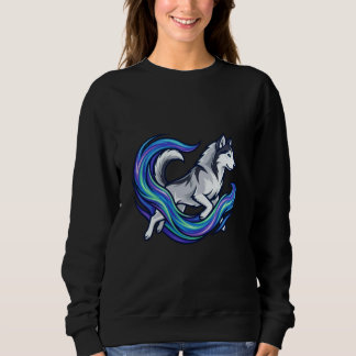 Spirit Husky Electric Blue Aura Graphic Sweatshirt
