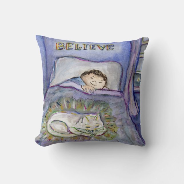 Spirit Kitty Cat Condolence Art Pillow (Front)