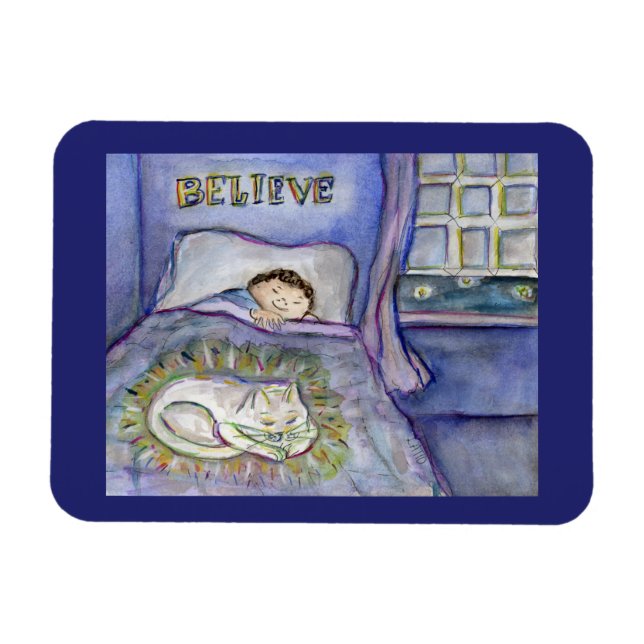 Spirit Kitty Cat Pet Grief Art Magnet (Horizontal)