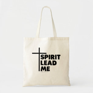 Spirit Lead Me Typography Christian Tote Bag