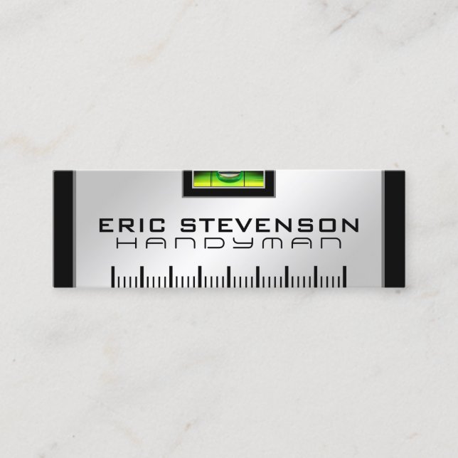 Spirit level faux looks mini business card (Front)