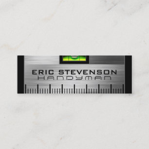 Spirit level faux metallic mini business card