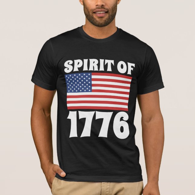 SPIRIT OF 1776 PATRIOTIC BLACK T-SHIRTS (Front)
