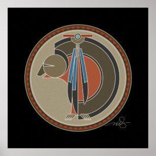 Spirit Of Bear black background Poster