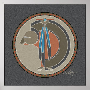 Spirit Of Bear gray background Poster