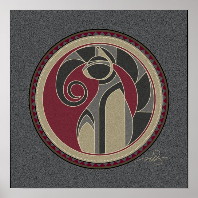 Spirit Of Cat gray background Poster (Front)