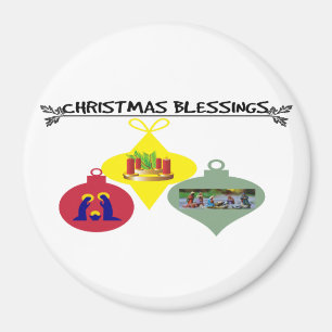 Spirit of Christmas Trio of Religious Ornaments Magnet
