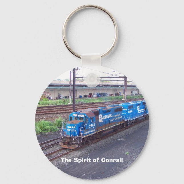 Spirit of Conrail - GP38 - PRR #2943 in Blue Paint Key Ring (Front)