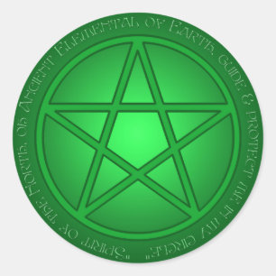 Spirit of Earth Pentacle Classic Round Sticker