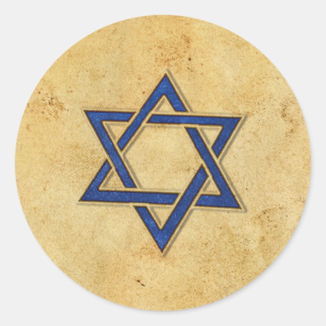 Spirit of Hanukkah modern star of david Classic Round Sticker (Front)