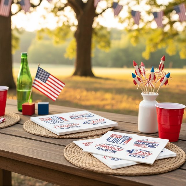 Spirit of Independence Fourth of July  Napkin (Spirit of Independence Fourth of July Napkins)
