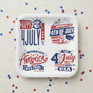 Spirit of Independence Fourth of July  Paper Plate