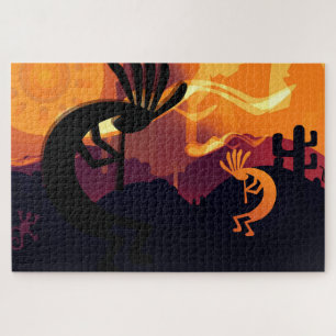 Spirit of Kokopelli Desert landscape Sunset 4 Jigsaw Puzzle