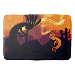 Spirit of Kokopelli Desert landscape Sunset Bath Mat