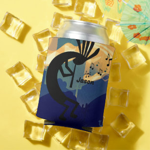 Spirit of Kokopelli Teal Can Cooler