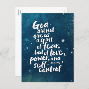 Spirit of Love - NO FEAR - Illness Hope Faith God Holiday Postcard