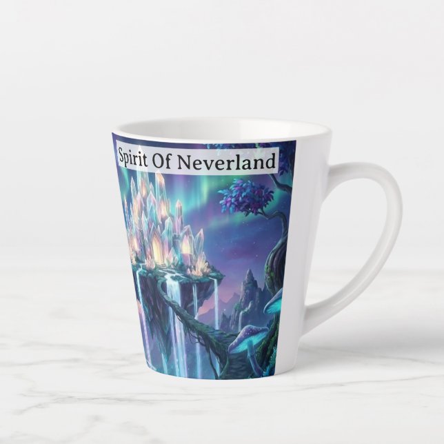 Spirit Of Neverland Never Grow Up Personalized Latte Mug (Right)