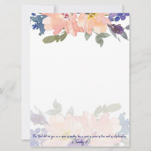 Spirit of Power pink watercolor floral Card