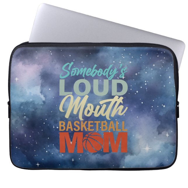 Spirit of Somebody's Loud Mouth Basketball Mum Laptop Sleeve (Front)