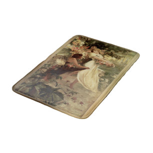 Spirit Of Spring by Alphonse Mucha Bath Mat