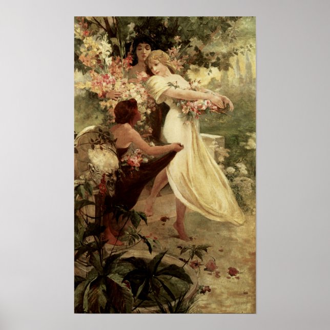 Spirit Of Spring by Alphonse Mucha Poster (Front)