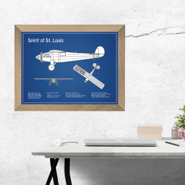 Spirit of St. Louis - Aeroplane Blueprint Plans AB Photo Print (Creator Uploaded)