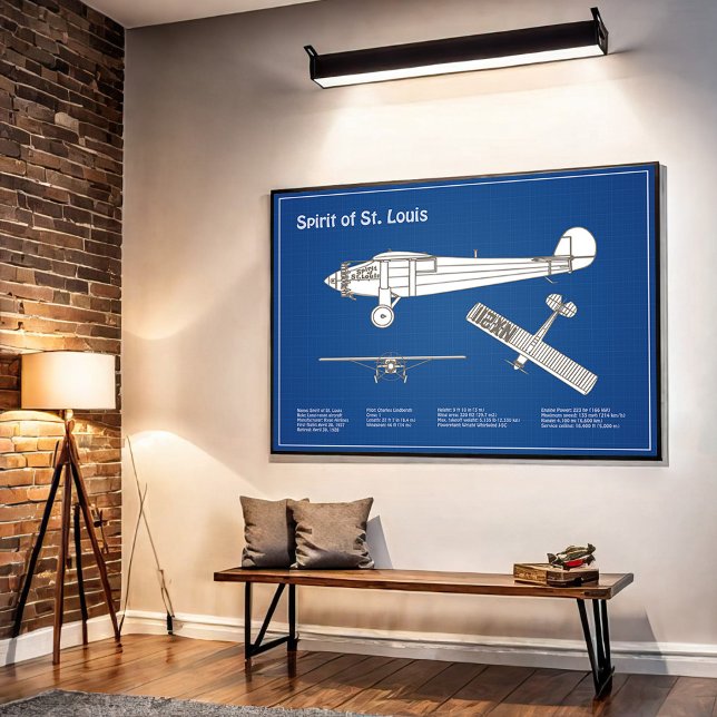 Spirit of St. Louis - Aeroplane Blueprint Plans AB Poster (Creator Uploaded)