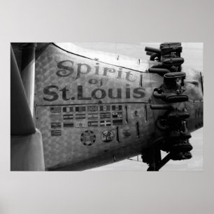 Spirit of St. Louis B&W Poster