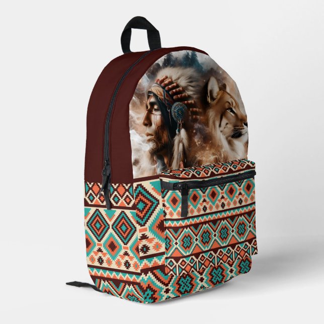 Spirit of Strength Tribal Backpack Design (Back Corner Left)