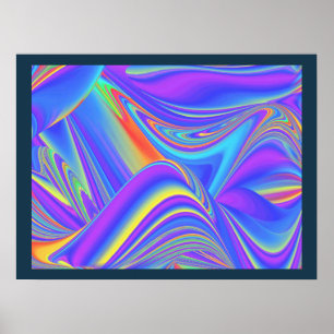 Spirit of Summer Breeze Abstract 3D Rainbowart Poster