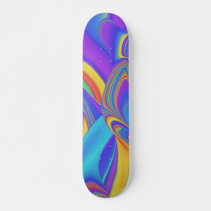 Spirit of Summer Breeze Abstract 3D Rainbowart Skateboard