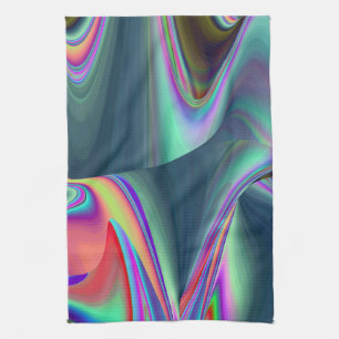 Spirit of Summer Breeze , Abstract 3D Rainbowart Tea Towel