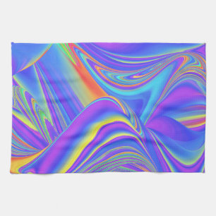 Spirit of Summer Breeze , Abstract 3D Rainbowart Tea Towel