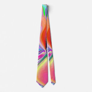 Spirit of Summer Breeze , Abstract 3D Rainbowart Tie