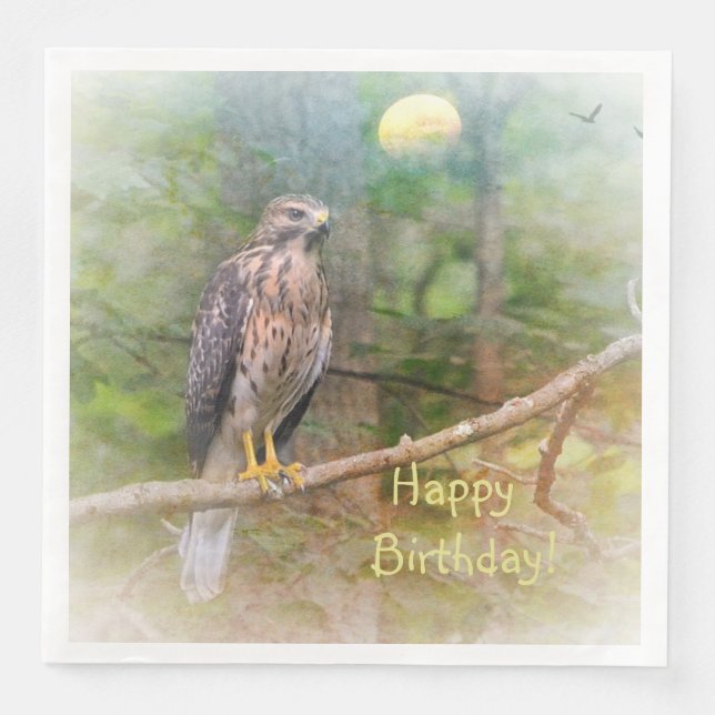 Spirit of the Hawk Birthday Napkin (Front)