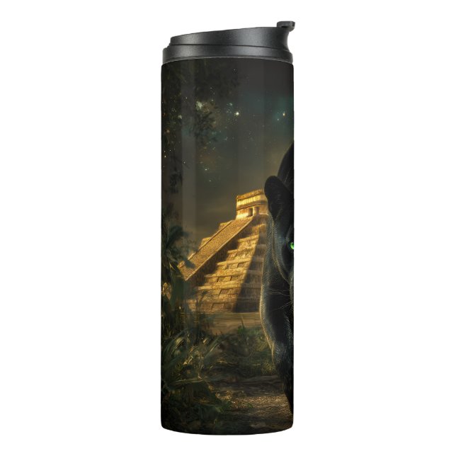 Spirit of the Jaguar and the Green Macaw Thermal Tumbler (Rotated Left)