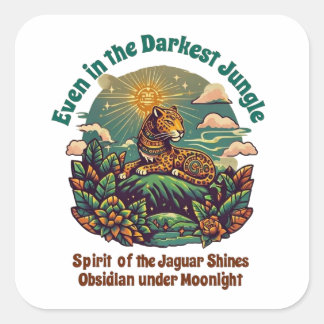 Spirit of the Jaguar Warrior Square Sticker