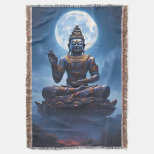 Spirit of the Moon over Nusantara Throw Blanket